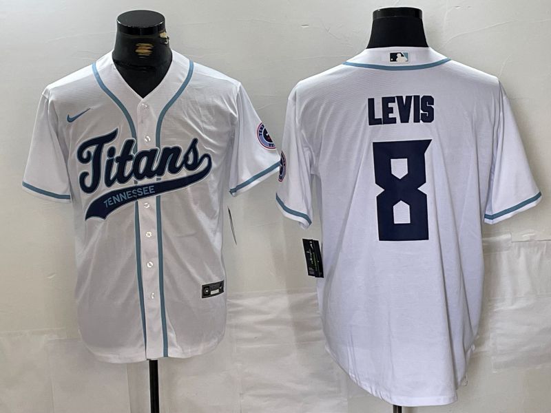Men Tennessee Titans #8 Levis White Joint Name 2024 Nike Limited NFL Jersey style 1->tennessee titans->NFL Jersey